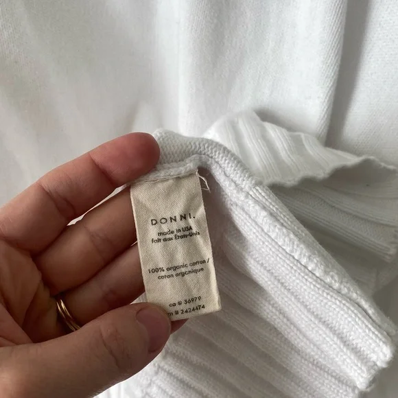 DONNI. The Cotton Knit Crewneck in Powder White - Picture 7 of 7